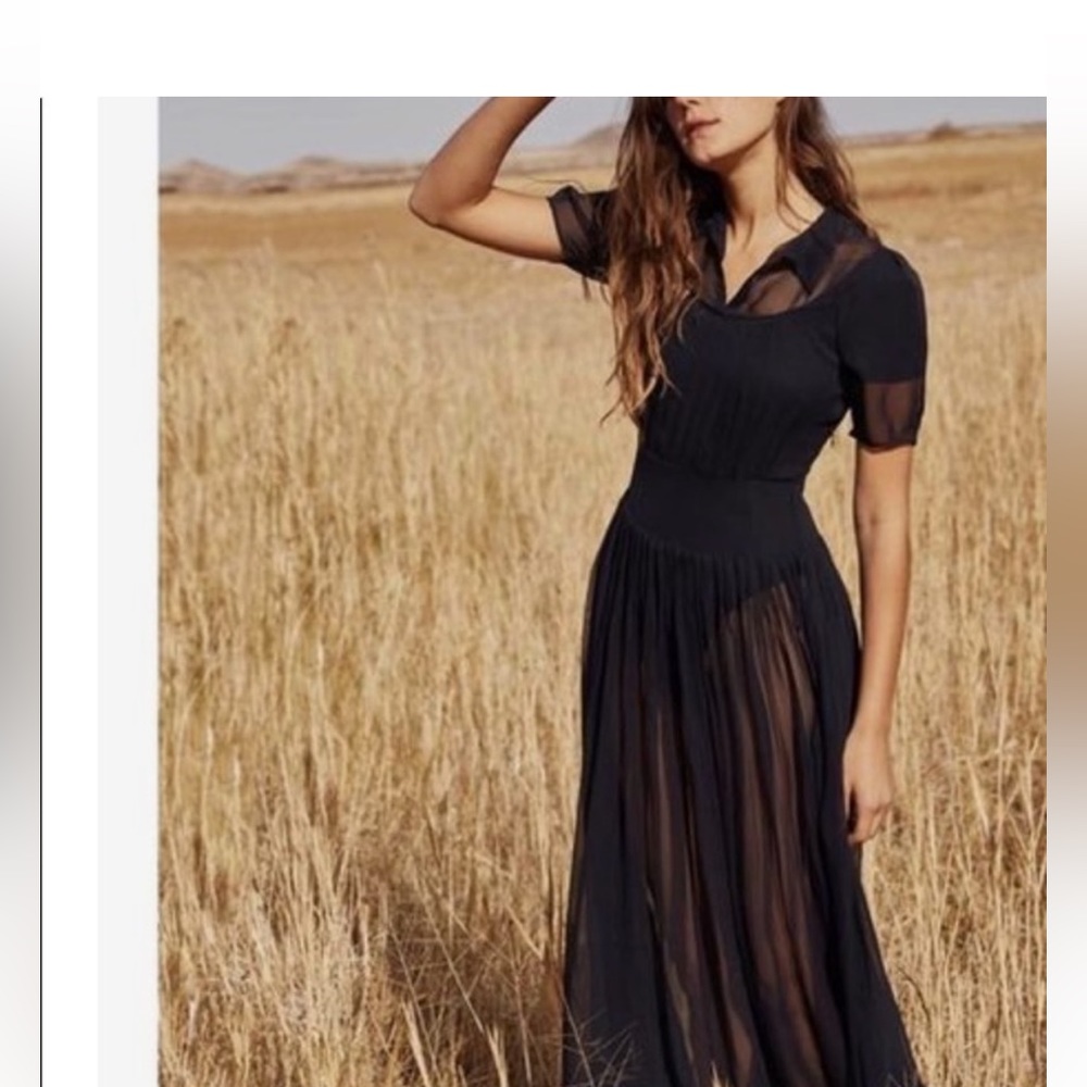 Christy Dawn Winslet Dress Black Silk Small